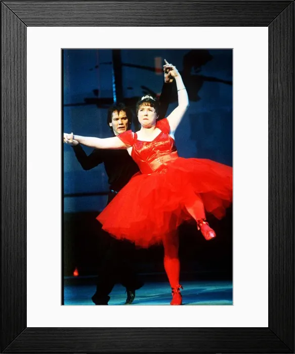 Framed Print : Pauline Quirke actress rehearsing as the Sugar Plum fairy for the Royal Variety