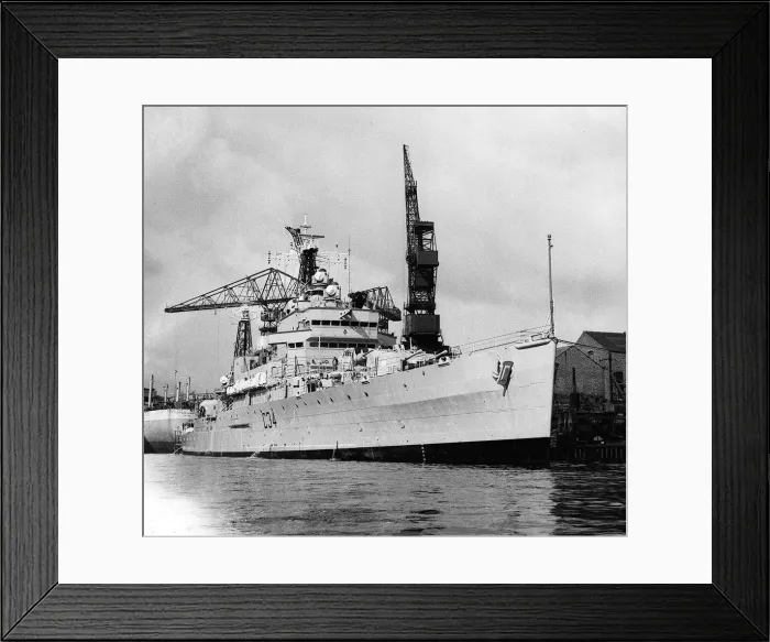 Framed Print : HMS Lion during its Commissioning Ceremony at Wallsend Shipyard 1960
