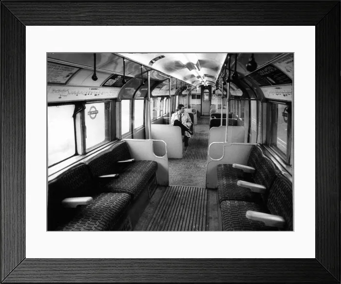 Framed Print : Colin Wills the only passenger on the Central Line train between Epping Framed Print : Colin Wills the only passenger on the Central Line train between Epping