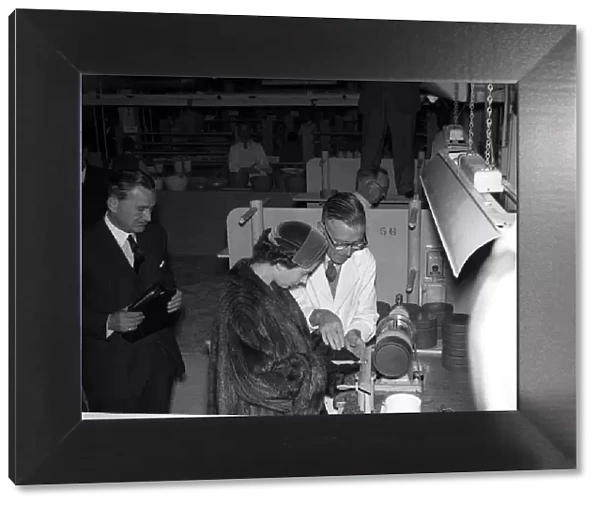 Her Majesty Queen Elizabeth II on a visit to the Wedgewood factory at Barlaston in