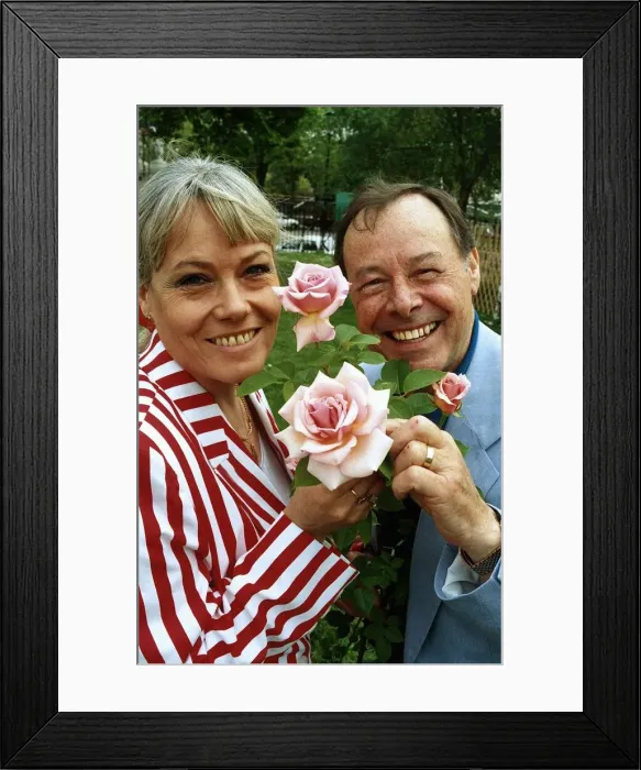 Framed Print : Wendy Richard actress and Bill Treacher actor from Eastenders at the Chelsea Flower Show Framed Print : Wendy Richard actress and Bill Treacher actor from Eastenders at the Chelsea Flower Show