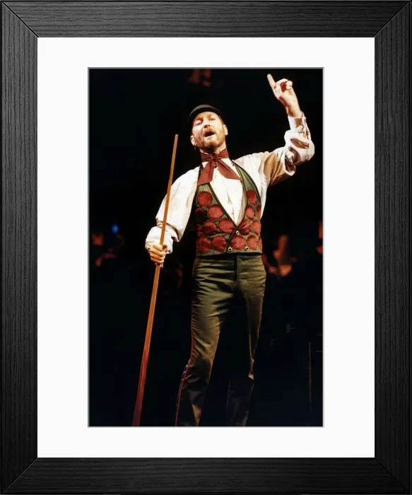 Framed Print : Kenny Everett DJ TV Presenter and Comedian taking the part of the Billiard Marker in Framed Print : Kenny Everett DJ TV Presenter and Comedian taking the part of the Billiard Marker in