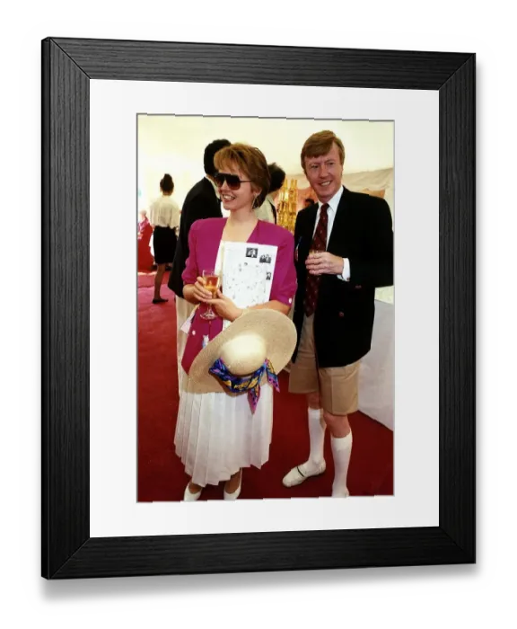 Framed Print : Anne Diamond TV presenter and her husband Mike Hollingsworth are seen at Windsor Polo in Framed Print : Anne Diamond TV presenter and her husband Mike Hollingsworth are seen at Windsor Polo in