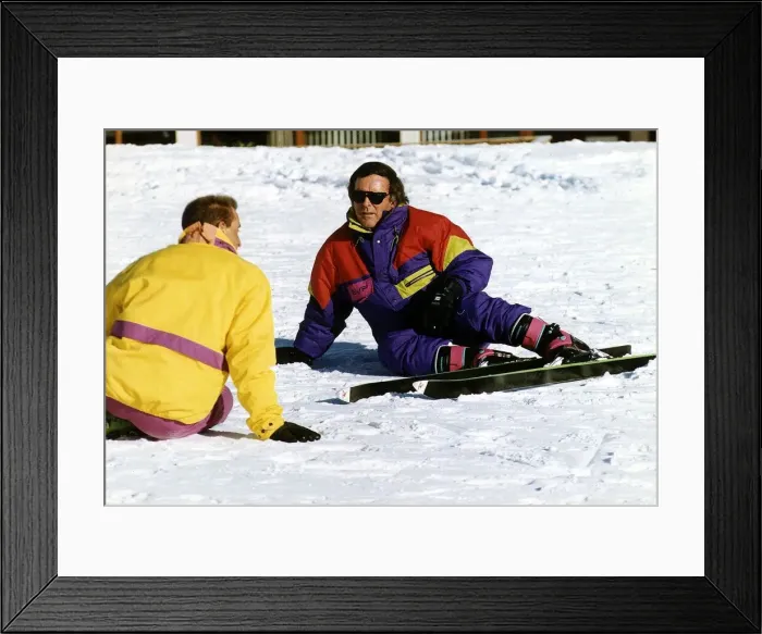 Framed Print : Terry Wogan TV presenter and Talkshow host goes skiing at Val dIsere in France Framed Print : Terry Wogan TV presenter and Talkshow host goes skiing at Val dIsere in France