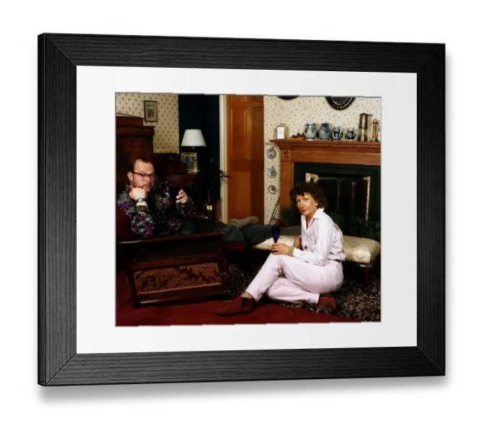 Framed Print : James Whale TV Presenter Sitting at home with wife Dbase Framed Print : James Whale TV Presenter Sitting at home with wife Dbase