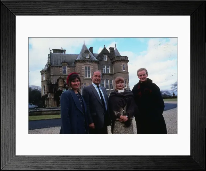 Framed Print : Scene from TV programme Take The High Road February 1987 Ross Giffords family