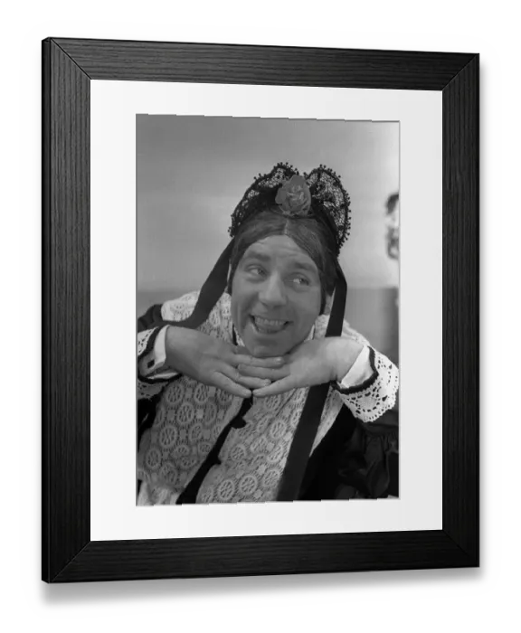 Framed Print : Norman Wisdom comedy actor as Charlies Aunt February 1958 A©Mirrorpix Framed Print : Norman Wisdom comedy actor as Charlies Aunt February 1958 A©Mirrorpix