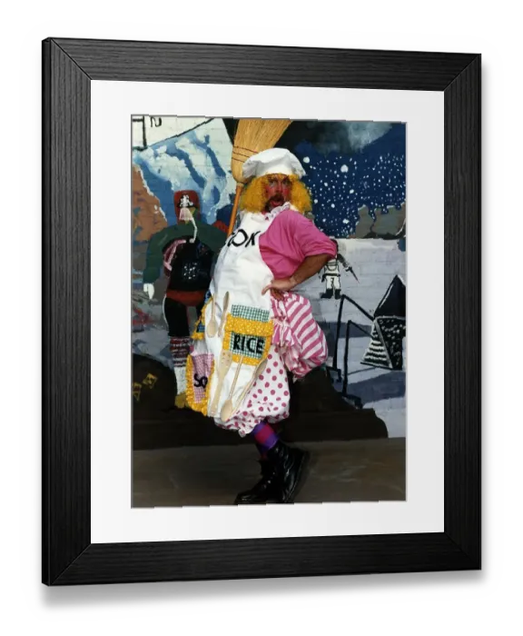 Framed Print : Bill Oddie Comedian and TV Presenter Stars as The Cook in Dick Whittington at the Shaw Framed Print : Bill Oddie Comedian and TV Presenter Stars as The Cook in Dick Whittington at the Shaw