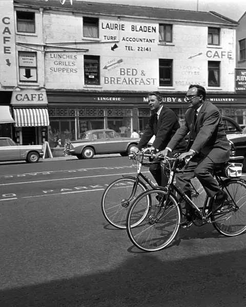 Morecambe & Wise June 1963 cycling around Blackpool A©mirrorpix