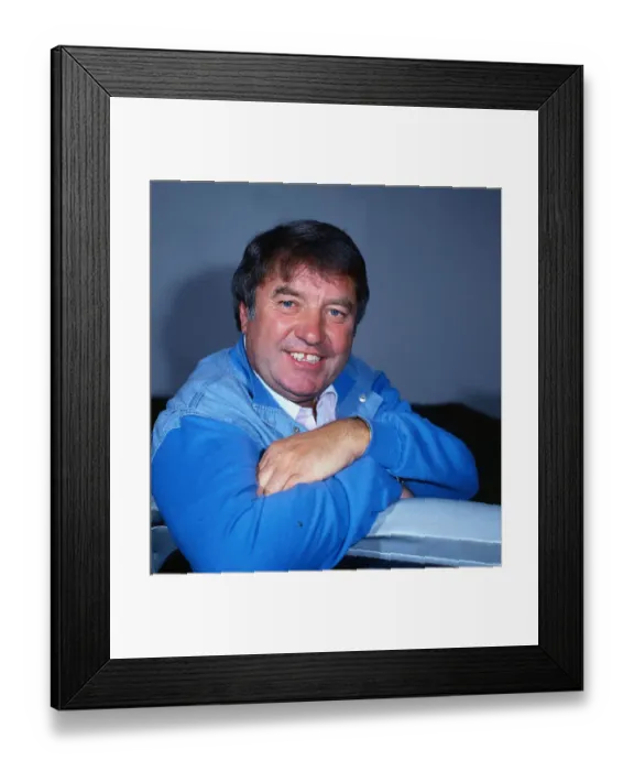 Framed Print : Jimmy Tarbuck comedian wearing blue denim shirt arms folded arms crossed A©mirrorpix Framed Print : Jimmy Tarbuck comedian wearing blue denim shirt arms folded arms crossed A©mirrorpix
