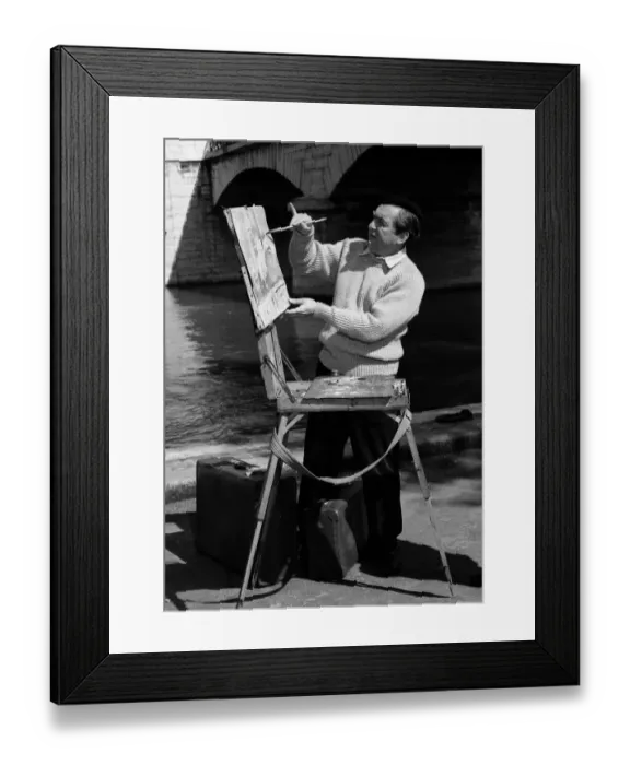 Framed Print : Comedian Tony Hancock on location in Paris for a scene from the film The Rebel 1960