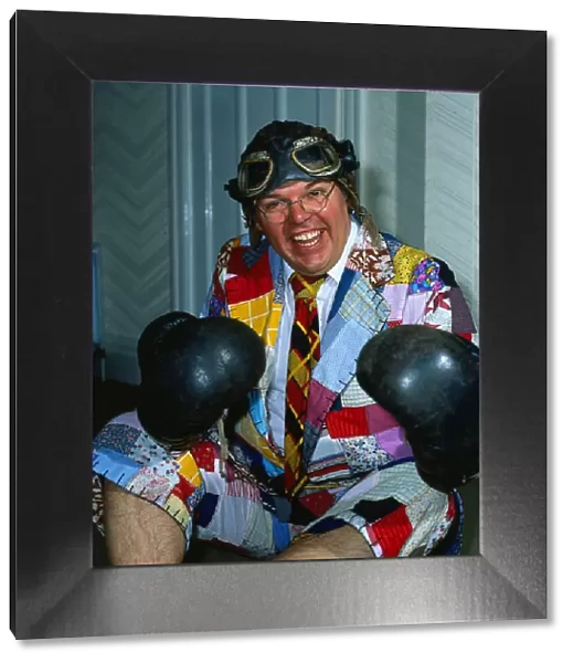 Roy Chubby Brown comedian April 1986 wearing boxing gloves
