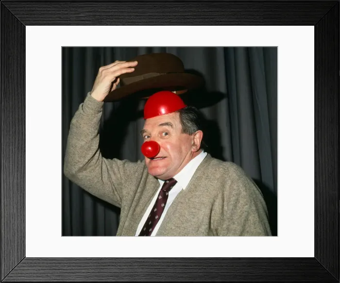 Framed Print : Jimmy Logan wearing red nose March 1989 Framed Print : Jimmy Logan wearing red nose March 1989