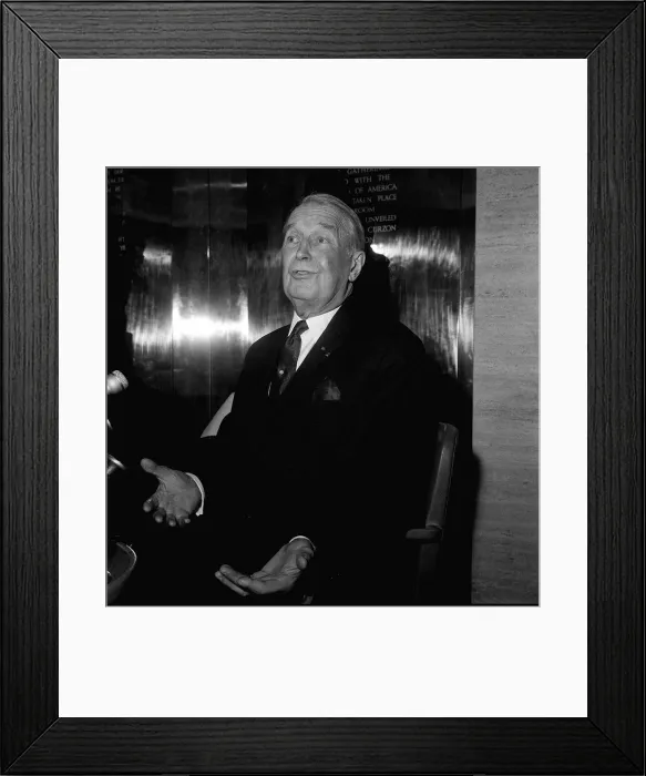 Framed Print : Maurice Chevalier Actor - Feb 1968 at a Press Conference at the Lincoln Room