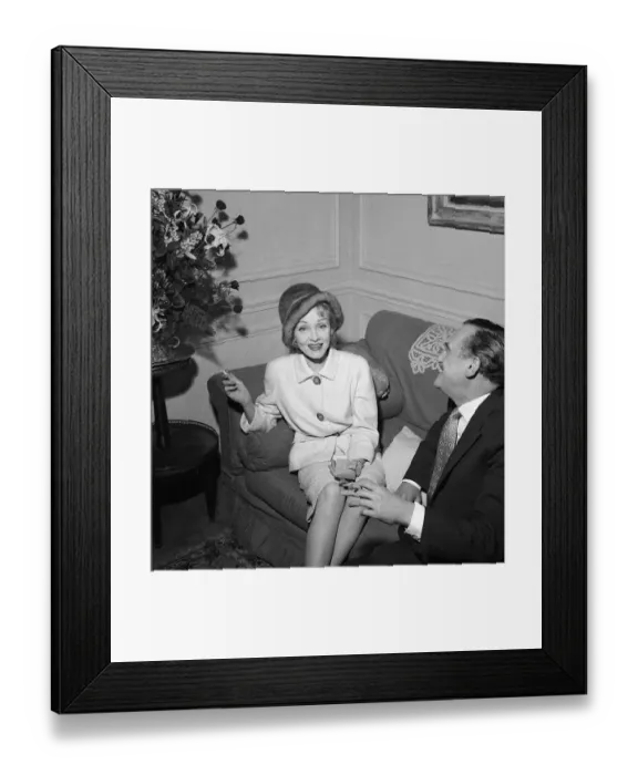 Framed Print : Marlene Dietrich with Rex Morth November 1955