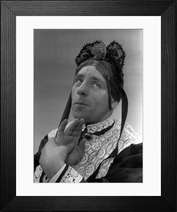 Framed Print : Norman Wisdom comedy actor as Charlies Aunt February 1958