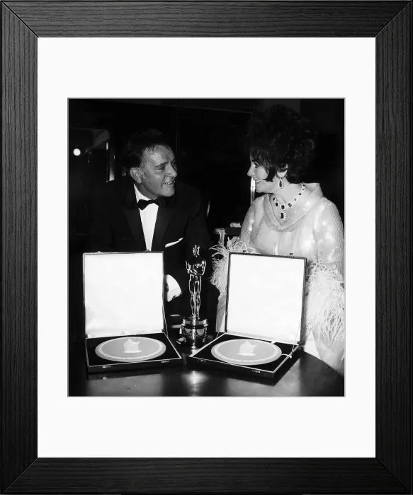 Framed Print : Richard Burton actor and wife Elizabeth Taylor pictured with their British Film Awards Framed Print : Richard Burton actor and wife Elizabeth Taylor pictured with their British Film Awards