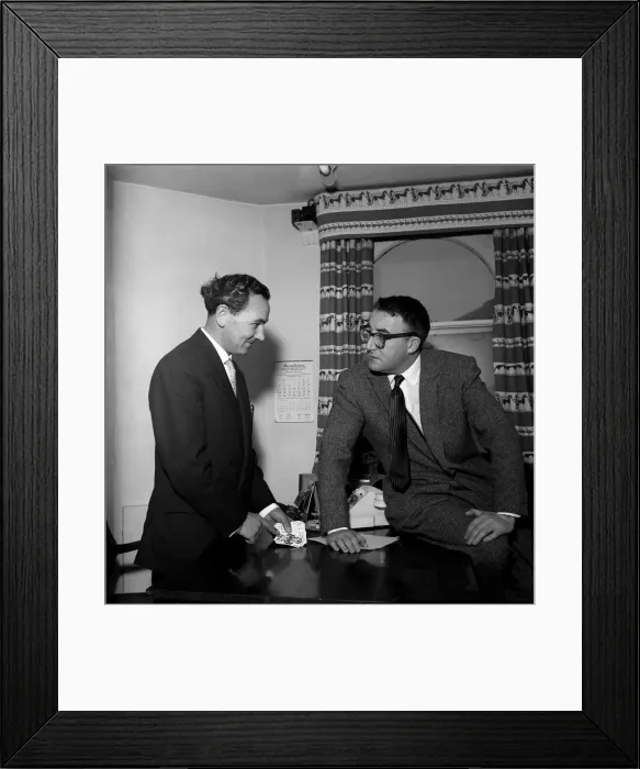 Framed Print : Maurice Woodruff with actor comedian Peter Sellers (right) March 1959 Framed Print : Maurice Woodruff with actor comedian Peter Sellers (right) March 1959