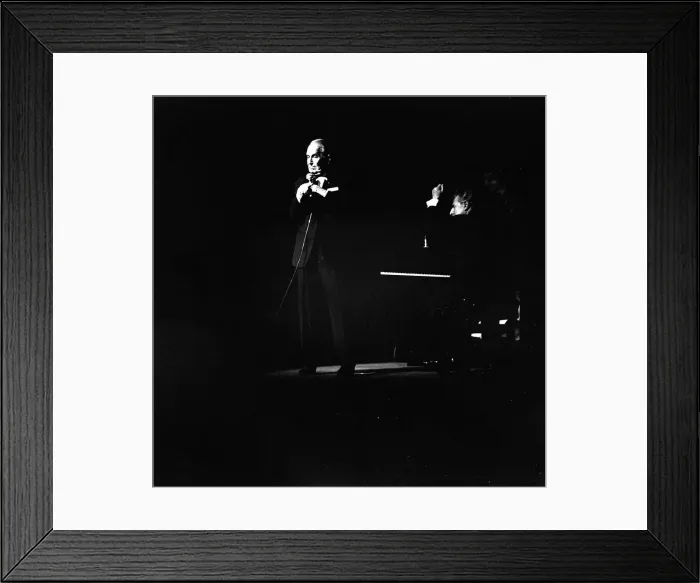 Framed Print : Maurice Chevalier Actor - Feb 1968 on stage at The Manchester Odeon Framed Print : Maurice Chevalier Actor - Feb 1968 on stage at The Manchester Odeon