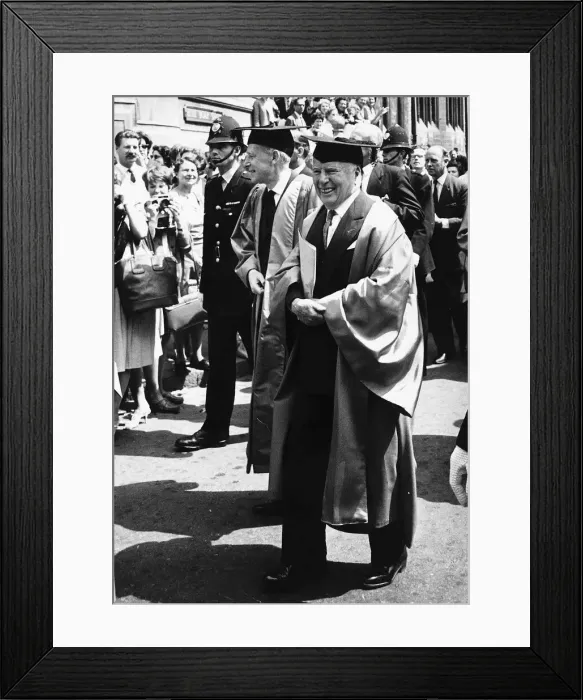 Framed Print : Charlie Chaplin Actor After receiving an Honorary Doctor of Letters Degree