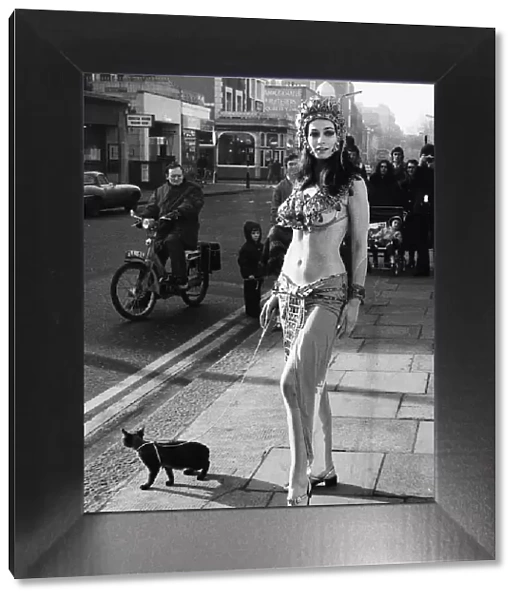 Actress Valerie Leon in a publicity stunt for the Hammer Horror film Blood From