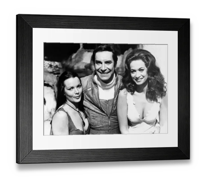 Framed Print : Martin Landau American actor with models 1974