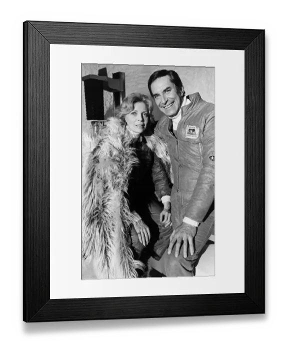 Framed Print : Martin Landau American actor with wife Barbara Bain 1974 in TV show Space Framed Print : Martin Landau American actor with wife Barbara Bain 1974 in TV show Space