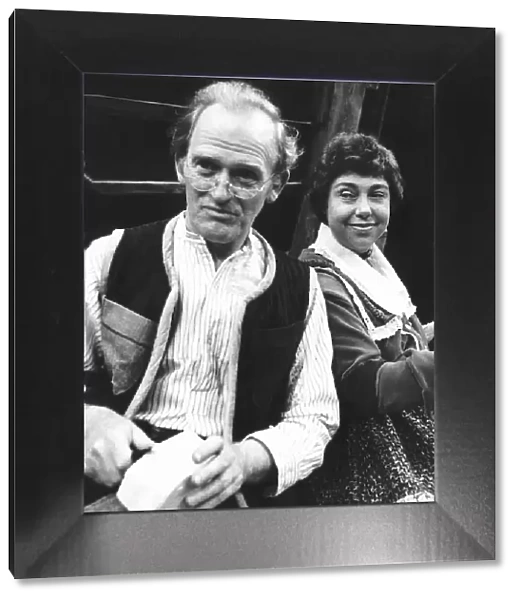 Actor Gordon Jackson with actress Patsy Byrne 1976 in theatre play Noah