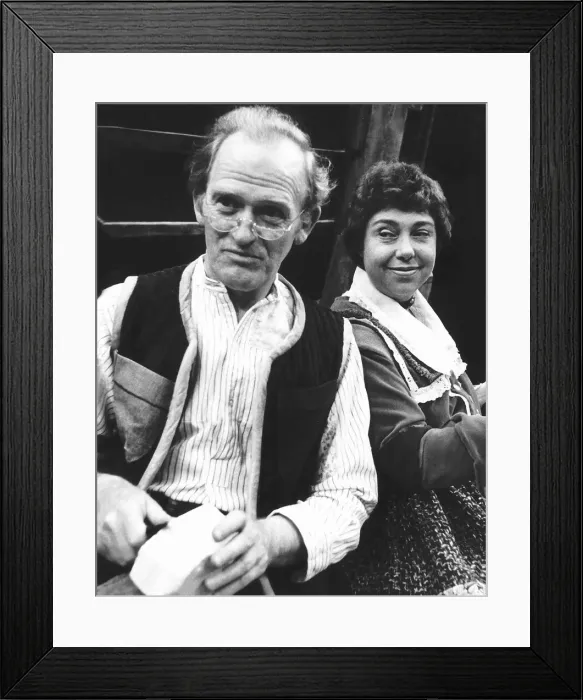 Framed Print : Actor Gordon Jackson with actress Patsy Byrne 1976 in theatre play Noah