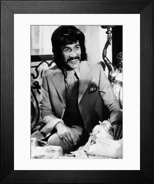 Framed Print : Peter Wyngarde actor on set of MGM EMI Studios at Borehamwood, Herts