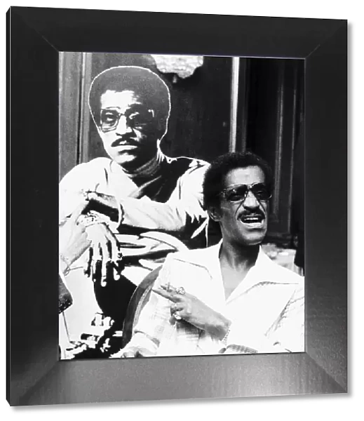 Sammy Davis Jnr singer actor with cardboard cut out 1974