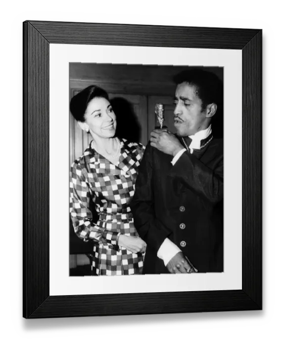 Framed Print : Sammy Davis Jnr with Dame Margot Fontayn who handed him a statuette of the man himself Framed Print : Sammy Davis Jnr with Dame Margot Fontayn who handed him a statuette of the man himself