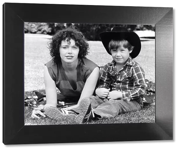 Sylvia Kristel Actress with her son Arthur March 1980 Dbase