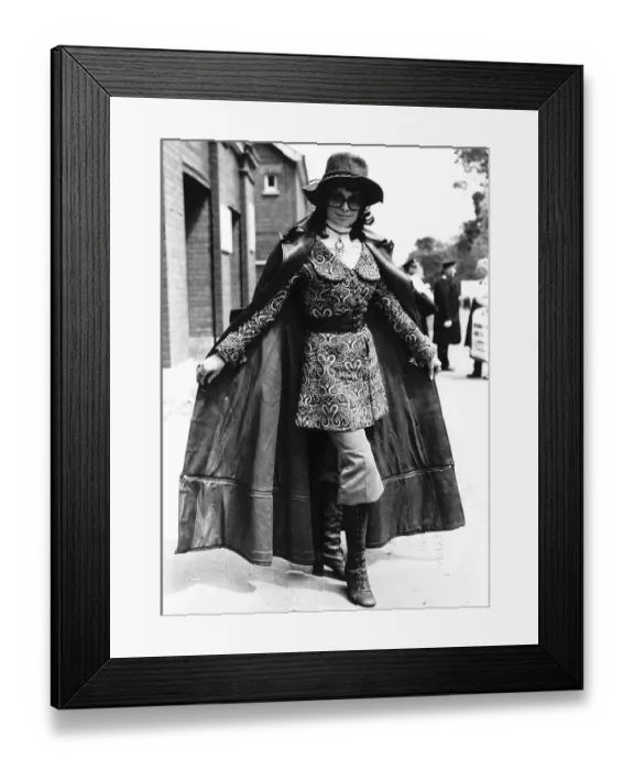 Framed Print : Linda Chandler actress at Royal Ascot in 1971 Tapestry jacket corduroy
