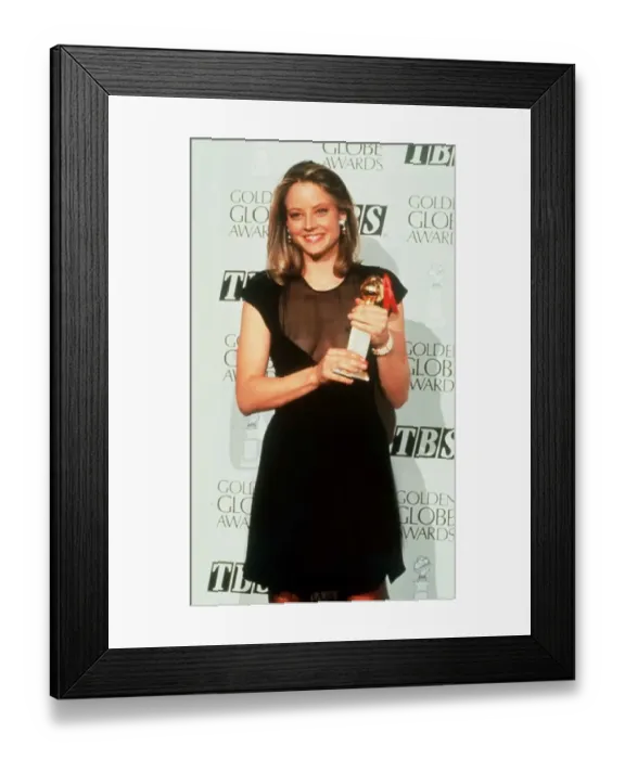 Framed Print : Jodie Foster actress with Golden Globe Award 1992