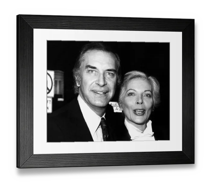 Framed Print : Martin Landau film actor with wife Barbara Bain 1979