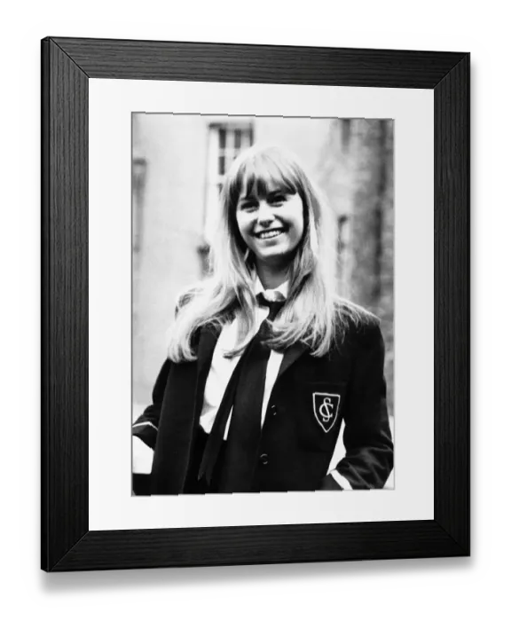 Framed Print : Susan George actress as schoolgirl 1969