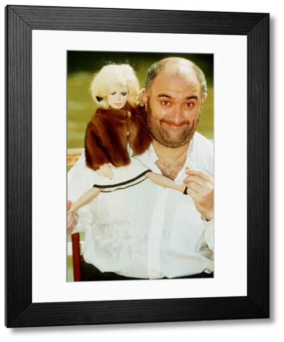 Framed Print : Alexei Sayle British comedian and actor with Thunderbirds puppet Lady Penelope 1991