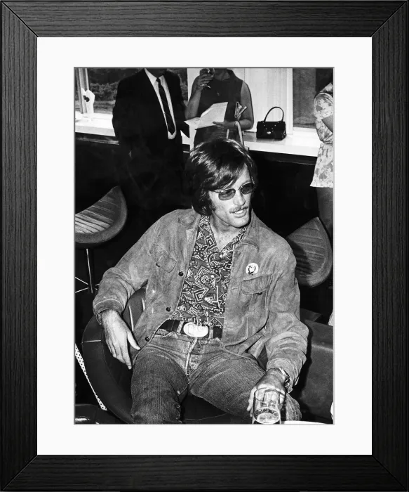 Framed Print : Peter Fonda Actor and director resting after his latest film Easy Rider
