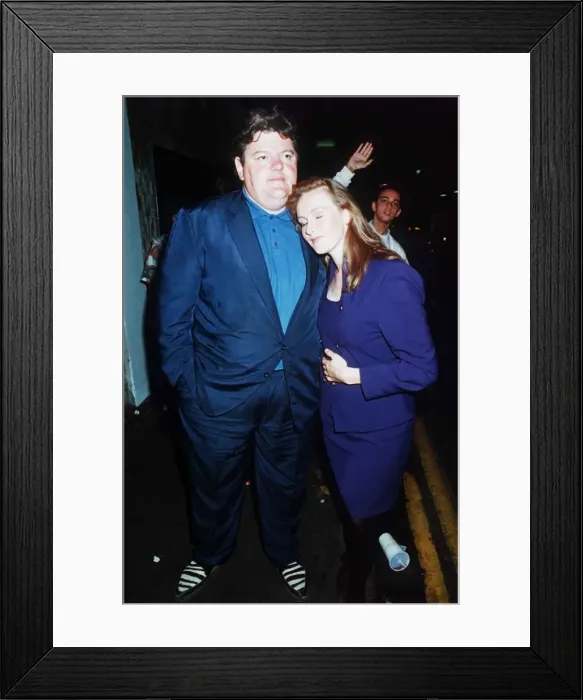 Framed Print : Robbie Coltrane comedian actor and friend 1991 at special screening of the film True Framed Print : Robbie Coltrane comedian actor and friend 1991 at special screening of the film True