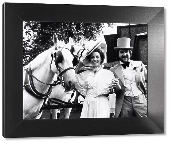 Jane Seymour British actress on her wedding day 1977 with groom Geoggrey
