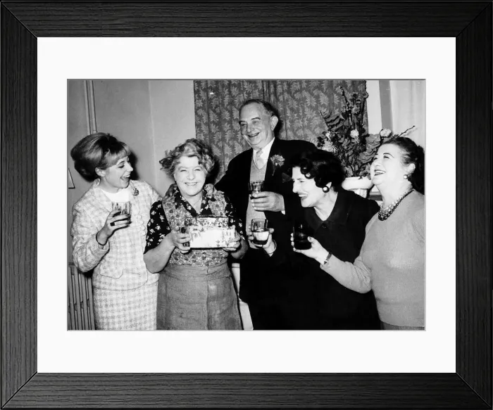 Framed Print : Irene Handl British actress on 65th birthday 1964