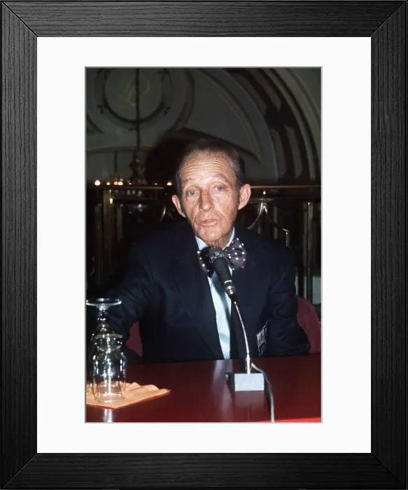 Framed Print : Bing Crosby Actor and Singer speaking in London in September 1977