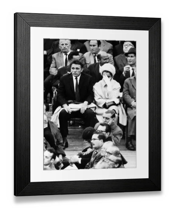Framed Print : Richard Burton actor and wife Elizabeth Taylor at ringside Wembley Stadium for the Henry