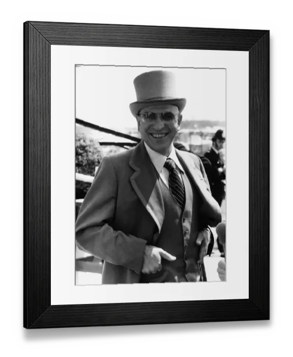 Framed Print : Telly Savalas Greek actor at the Derby 1977