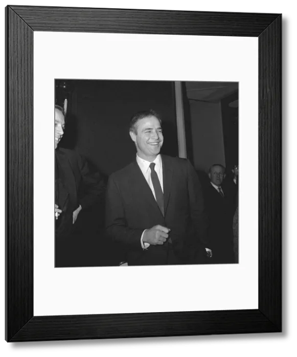 Framed Print : Actor Marlon Brando February 1964 speaking at a press conference Framed Print : Actor Marlon Brando February 1964 speaking at a press conference