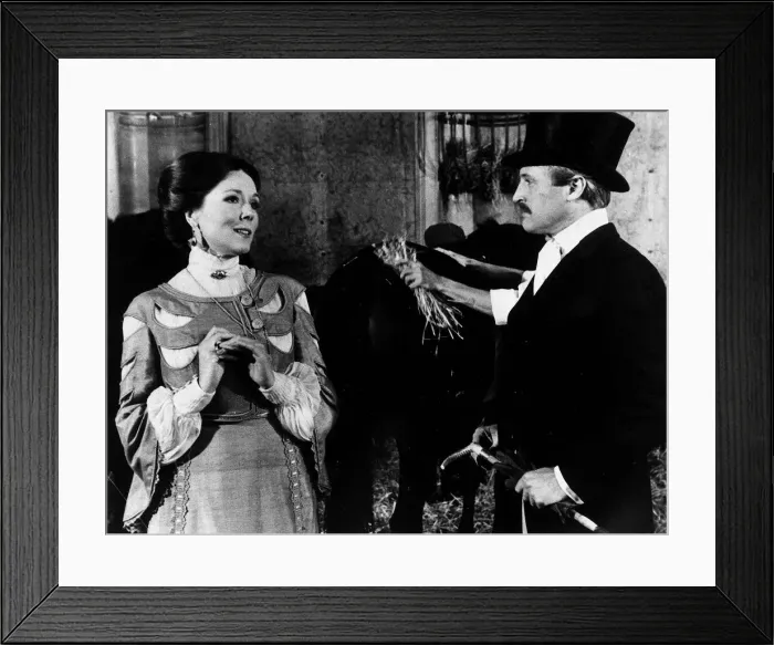 Framed Print : Actress Diana Rigg with Laurence Guittard in a scene from the film A Little Night Music