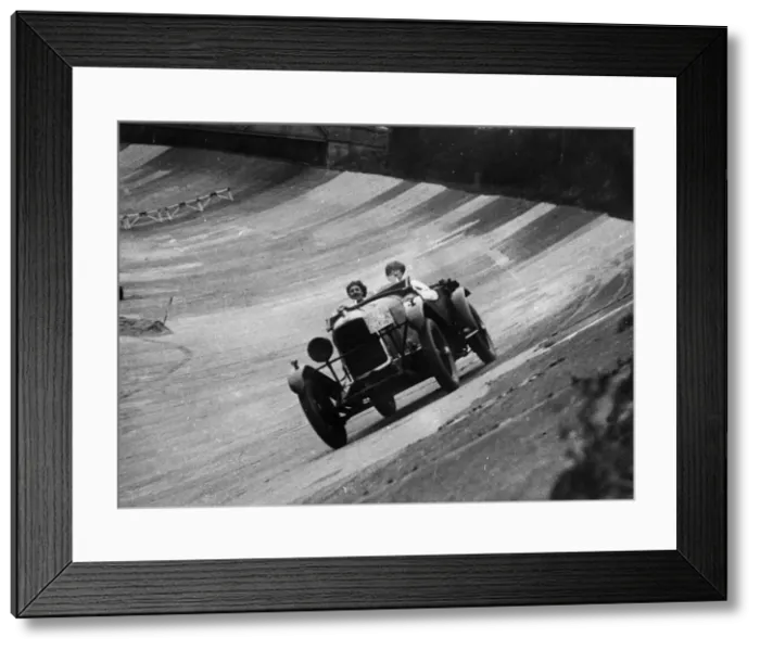 Framed Print : Racing car on the famous Brooklands circuit where the sport was born Framed Print : Racing car on the famous Brooklands circuit where the sport was born