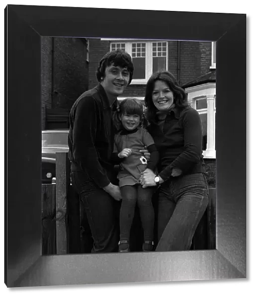 Richard Beckinsale with Judy Low and daughter Kate Beckinsale March 1977 msi