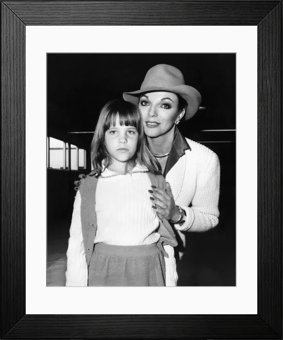 Framed Print : Joan Collins actress starred in Dynasty with her daughter Katy, August 1980